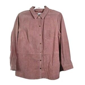 Denim & Co Lined Women's XL Mauve Pink Leather & Polyester Jacket
